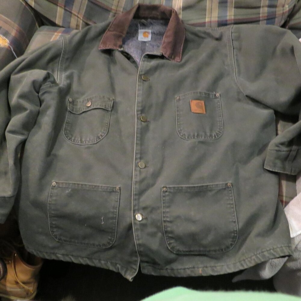 Carharrt blanket lined chore coat mens xl